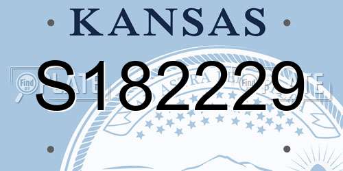 S182229 Kansas License Plate
