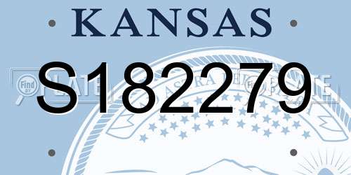 S182279 Kansas License Plate