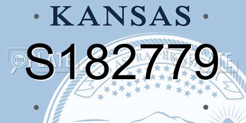 S182779 Kansas License Plate