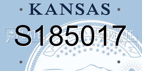 S185017 Kansas License Plate
