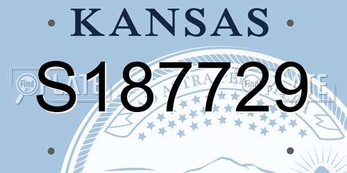 S187729 Kansas License Plate