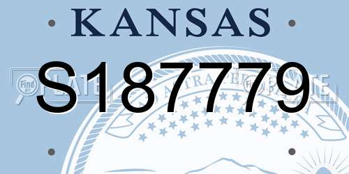 S187779 Kansas License Plate