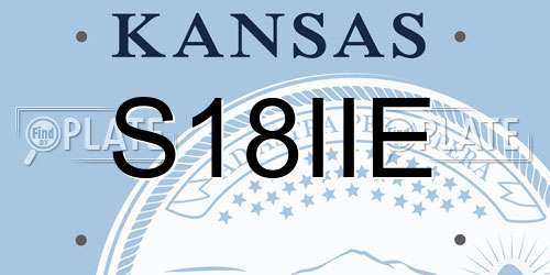 S18IIE Kansas License Plate