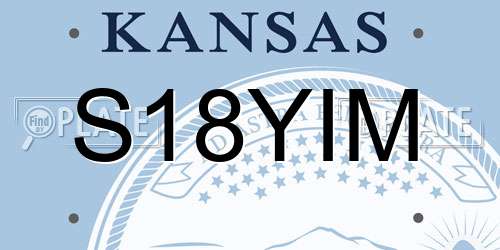 S18YIM Kansas License Plate