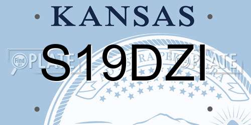 S19DZI Kansas License Plate