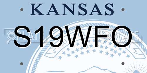 S19WFO Kansas License Plate