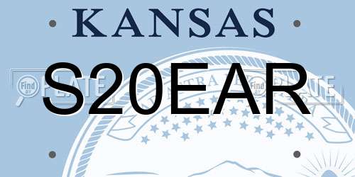 S20EAR Kansas License Plate