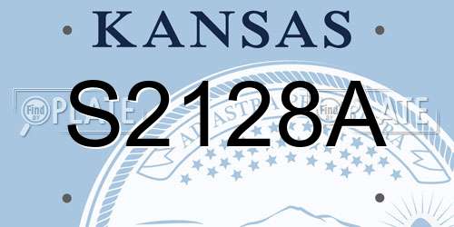 S2128A Kansas License Plate