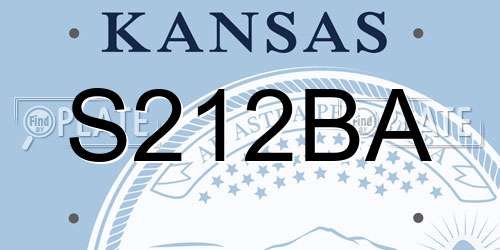S212BA Kansas License Plate