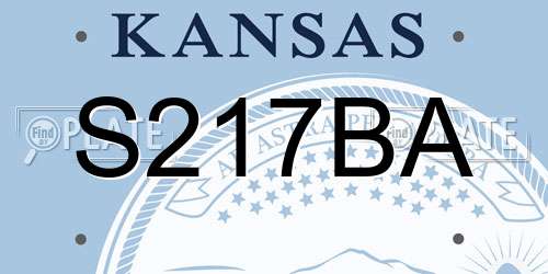 S217BA Kansas License Plate
