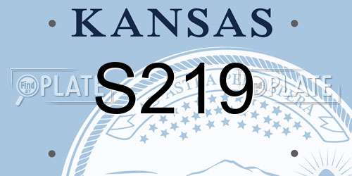 S219 Kansas License Plate
