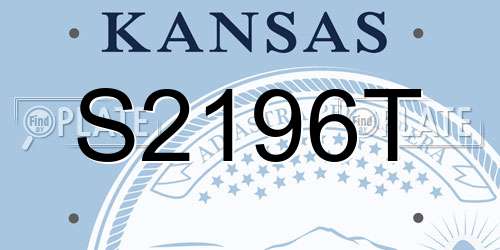 S2196T Kansas License Plate