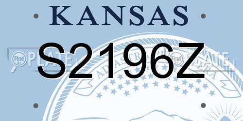 S2196Z Kansas License Plate