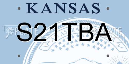 S21TBA Kansas License Plate