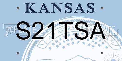 S21TSA Kansas License Plate