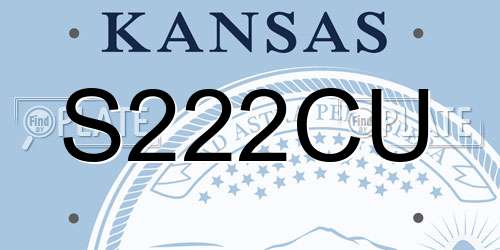 S222CU Kansas License Plate