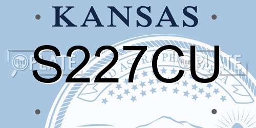 S227CU Kansas License Plate