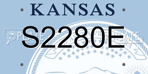 S2280E Kansas License Plate