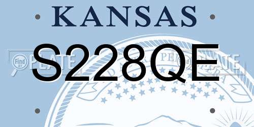 S228QE Kansas License Plate