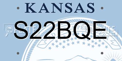 S22BQE Kansas License Plate