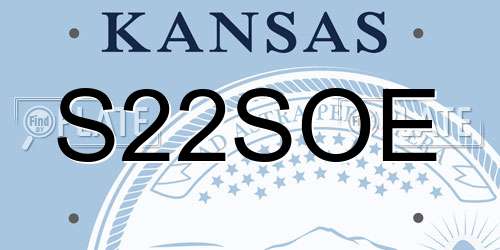 S22SOE Kansas License Plate