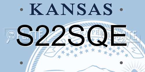 S22SQE Kansas License Plate