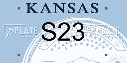 S23 Kansas License Plate