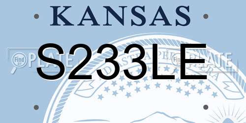 S233LE Kansas License Plate