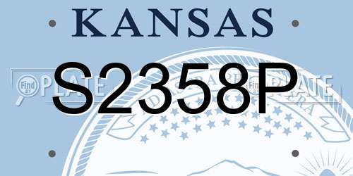 S2358P Kansas License Plate