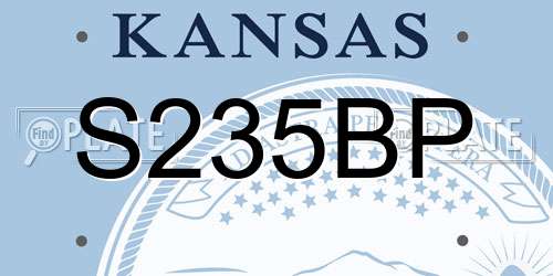 S235BP Kansas License Plate