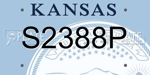 S2388P Kansas License Plate