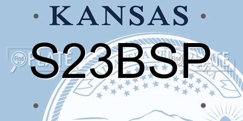 S23BSP Kansas License Plate