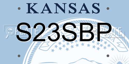 S23SBP Kansas License Plate
