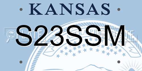 S23SSM Kansas License Plate