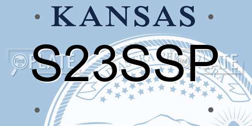 S23SSP Kansas License Plate