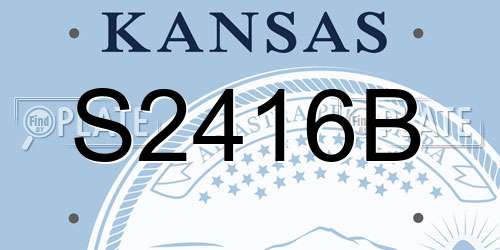 S2416B Kansas License Plate