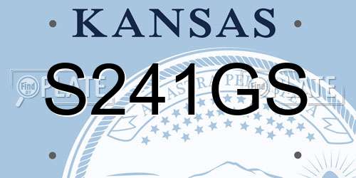 S241GS Kansas License Plate