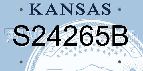 S24265B Kansas License Plate