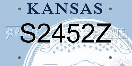S2452Z Kansas License Plate