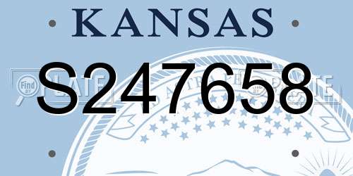 S247658 Kansas License Plate