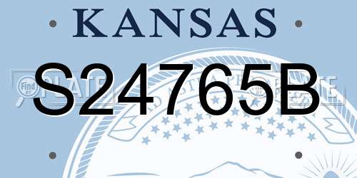 S24765B Kansas License Plate