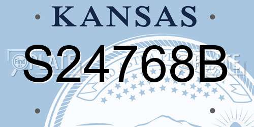S24768B Kansas License Plate
