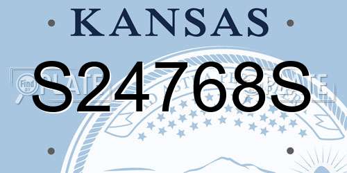 S24768S Kansas License Plate
