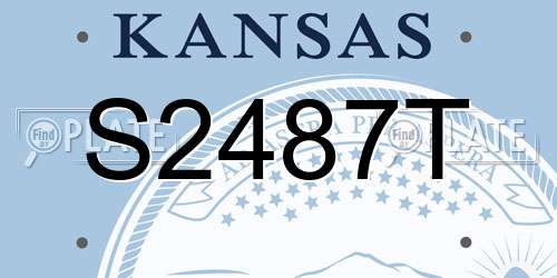 S2487T Kansas License Plate
