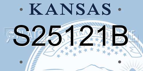 S25121B Kansas License Plate
