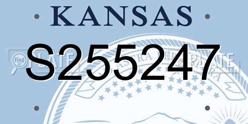 S255247 Kansas License Plate