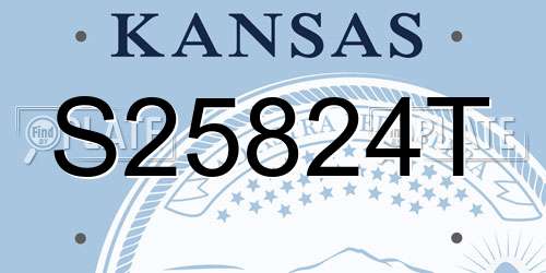 S25824T Kansas License Plate
