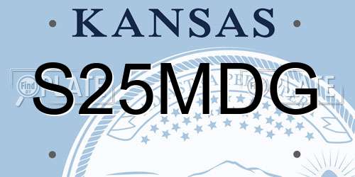 S25MDG Kansas License Plate