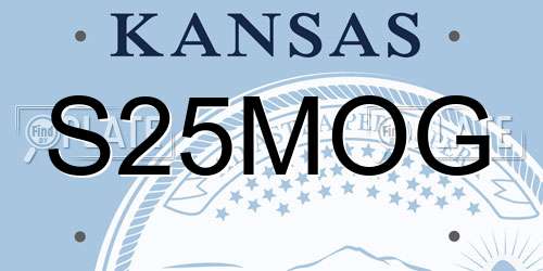 S25MOG Kansas License Plate