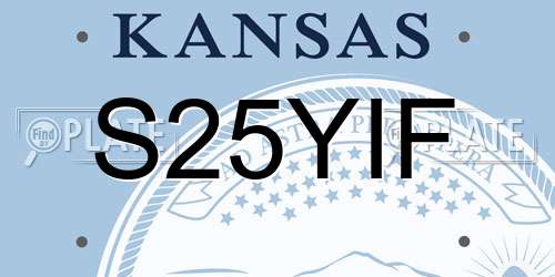 S25YIF Kansas License Plate